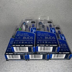 NIB Lot of 5 Sentry Mic Buds Wired Stereo Earbuds With Mic Noise Reduction HM225